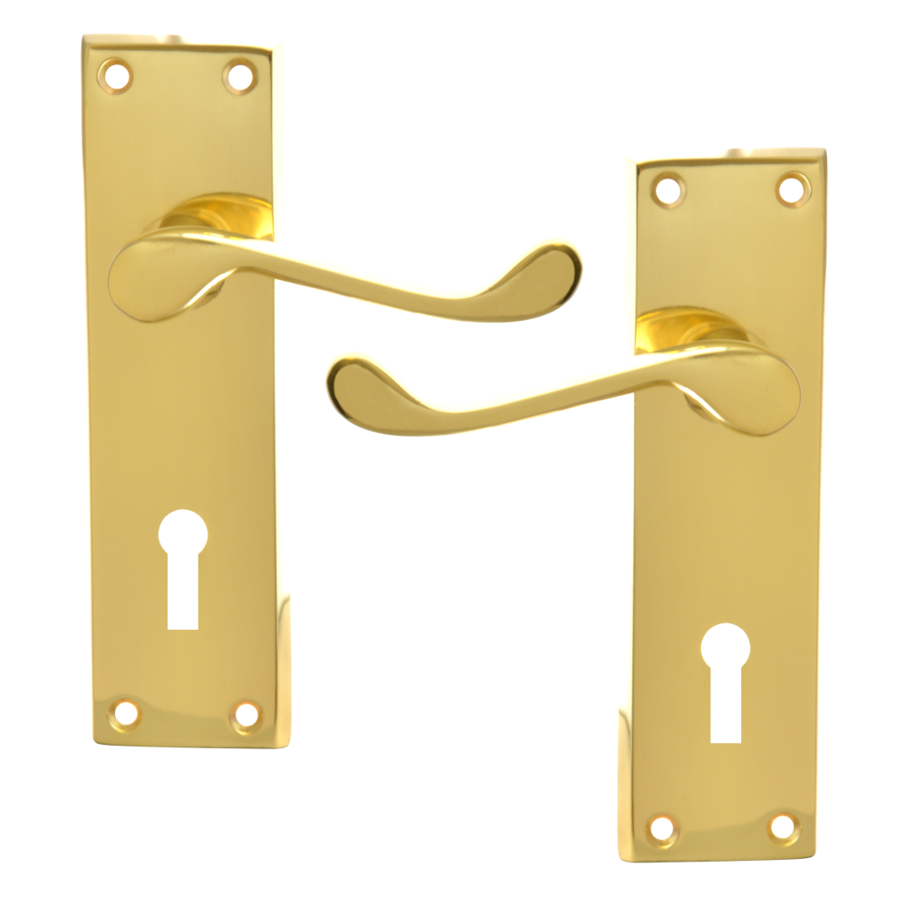 ASEC Victorian Scroll Plate Mounted Lever Furniture