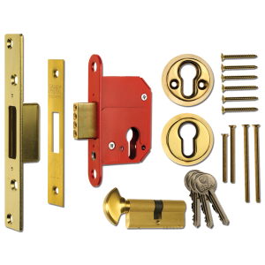 ERA 233 Fortress BS Euro Keyless Egress Key & Turn Deadlock With Cylinder - 64mm PB KD Boxed