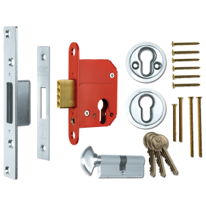 ERA 233 Fortress BS Euro Keyless Egress Key & Turn Deadlock With Cylinder - 64mm SC KD Boxed