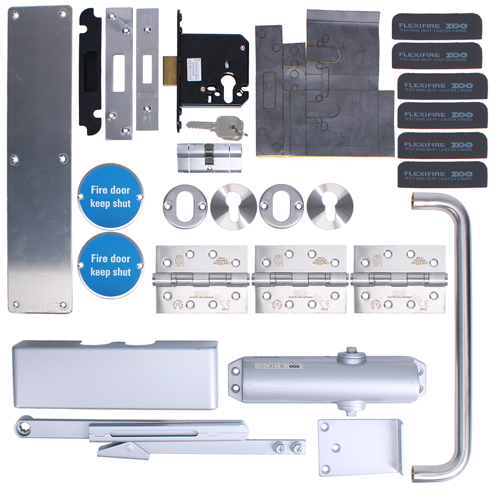 ZOO Architectural A1130/60 Fire Door Pack For Corridor Door (Locking) KITA11-FDP-A11