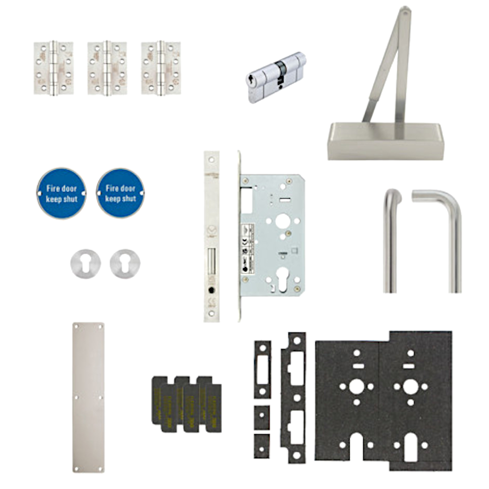ZOO Commercial C1130/60 Fire Door Pack For Corridor Door (Locking) KITC11-FDP-C11